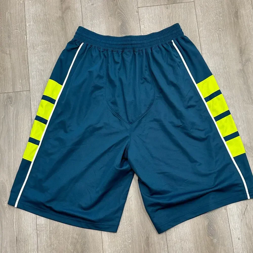 New Nike Jordan Cat Scratch basketball shorts Turquoise Yellow size XL B31